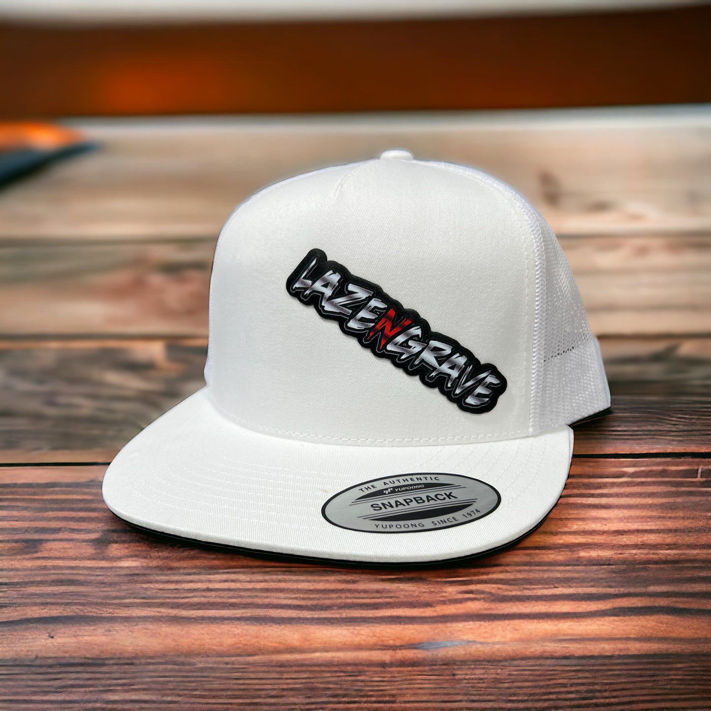 LazeNgrave White Flat Bill Hat