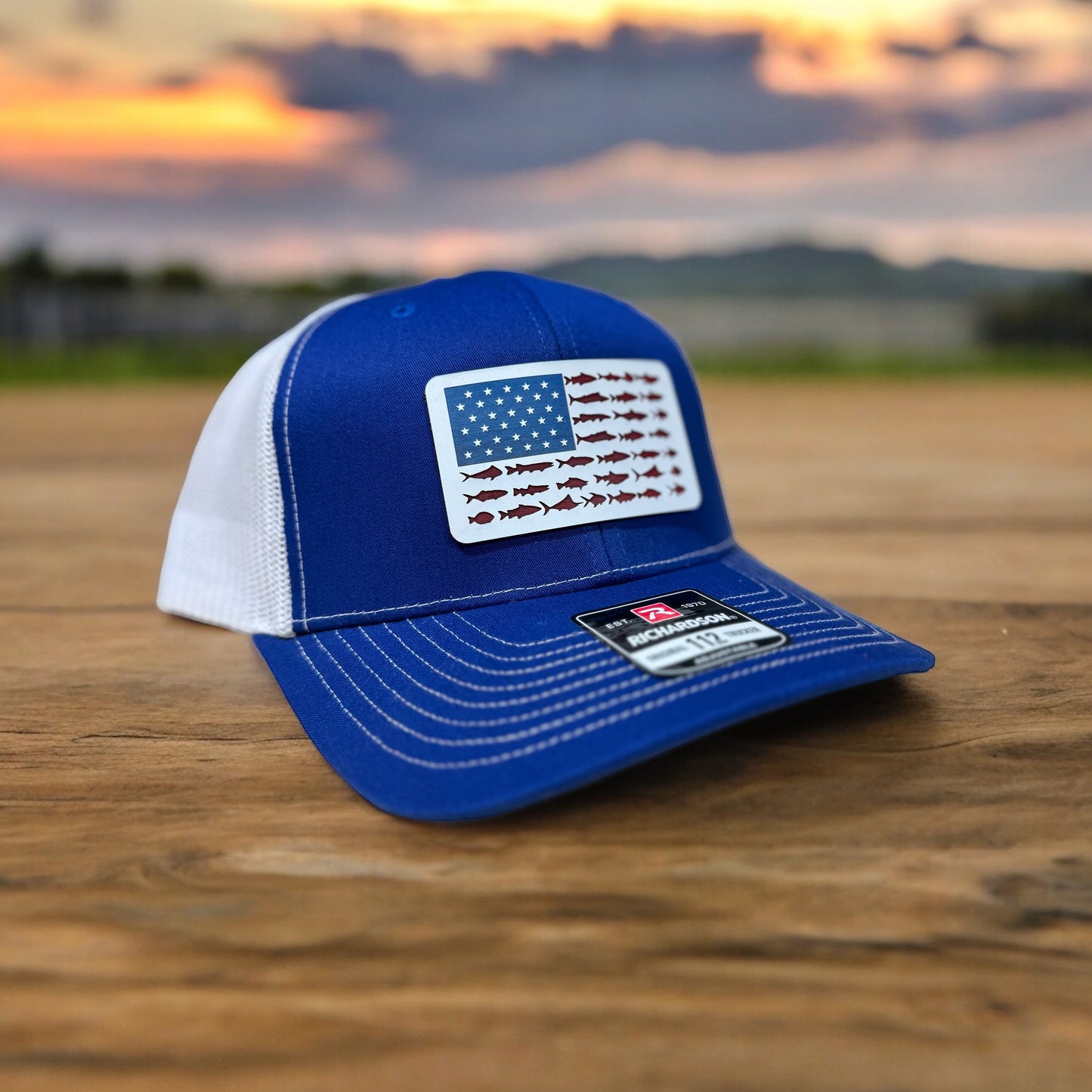 Blue/White American Flag Fish Hat